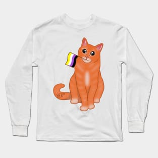 Norbert The Nonbinary Pride Cat Long Sleeve T-Shirt